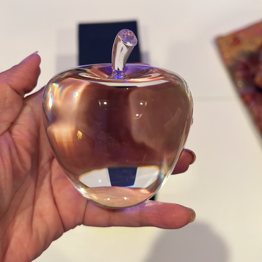 Crystal Clear Apple Paperweight